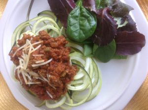 zucchini noodles and pasta sauce